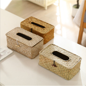 Handwoven <b>Tissue</b> Box Natural Straw Multipurpose Storage Box For Home Office Gift - Product Image 3