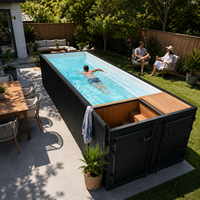 Piscine en plastique renforcé de fibre de verre 6m, revêtement FRP, piscine hors sol préfabriquée, sur mesure