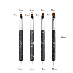 Marble Plastic Nail Dotting Tool Set Size 10 12 14 16 Nylon Dual Sided Polka Dot Daisy Gel Brush - Product Image 2