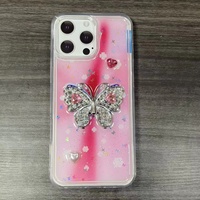 Coque de téléphone de luxe avec motif papillon pour iPhone 18 17 16 15 14 13 12 11 et Infinix Hot40I Hot9 Hot8 – Housse de téléphone personnalisée et brillante