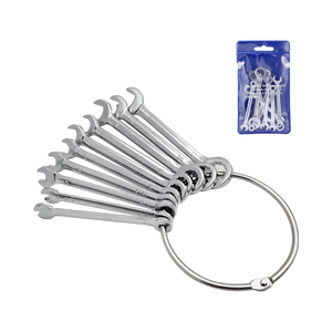 Personalizable 10PCs Mini Juego de llaves de extremo abierto Llave combinada con anillo de cadena Tipo métrico Soporte OEM - Product Image 1