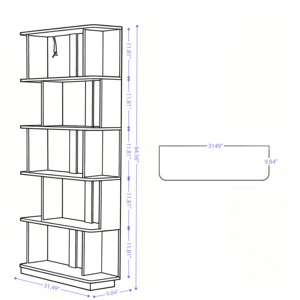 <b>Corner</b> Bookshelf Set Of 2 Light Grey 90 Cm And 80 Cm Extendable Free Combination Display Shelf For Living Room Or Bedroom - Product Image 6