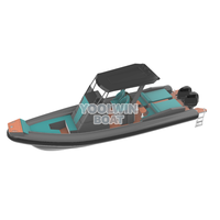 Bateau semi-rigide (RIB) commercial Yoolwin 9,6 m pour la plongée, coque étagée, cabine en aluminium, fabriqué en Chine
