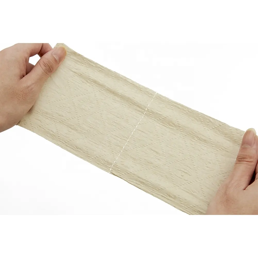 Ecoboom-rollos de papel higiénico de bambú, Material natural Premium, color original, sin blanquear