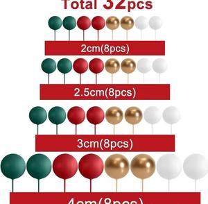 للبيع بالجملة كرات فوم صناعية ملونة 32 قطعة-كعكة عيد ميلاد بابايدش موضوع حفلة - Product Image 4