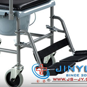Stainless Steel Foldable Commode Chair With Wheels High Backrest Armrests For <b>Elderly</b> And Pregnant Women - Product Image 3