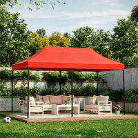Gazebo de Jardín para Exteriores de 10x20 pies (3x6 m), Impermeable, de PVC de una Sola Capa, Móvil, para Patio Trasero, Terraza, Villa o Pabellón