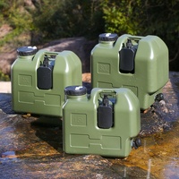 Contenedor de Agua Portátil para Acampar al Aire Libre, Bidón de Almacenamiento de Agua de Grado Alimenticio PE con Grifo Integrado, Libre de BPA, Contenedor de Agua Portátil Grande