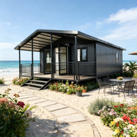 Casa Contenedor Prefabricada Modular Portátil de 20 pies/40 pies con Paneles de Pared de Madera, Metal y Plástico para Jardín, Campamento, Casa de Huéspedes, Patio Trasero y Oficina