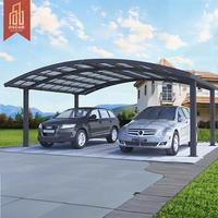 Auvent de protection solaire en polycarbonate durable avec structure en aluminium, abri de stationnement extérieur, abri pour voiture