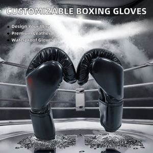 Gants de boxe professionnels en cuir, à lacets, avec support de poignet, pour adultes, 8oz, 10oz, 12oz - Product Image 2