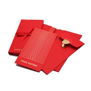 Paquete rojo de Año Nuevo chino de lujo 2024 Ang Pow Impresión de paquete rojo