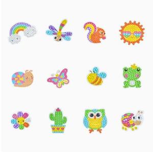 Autocollants de peinture diamantée animaux de dessin animé, autocollants de peinture DIY pour enfants (poissons, oiseaux) - Product Image 5