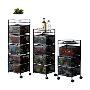 Estante de almacenamiento vertical de metal plegable apilable organiza tu cocina u hogar con este eficiente organizador - Product Image 2