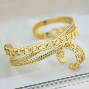 Disponibile anello regolabile per bracciale Set di gioielli placcati In oro Set di anelli e bracciali da donna