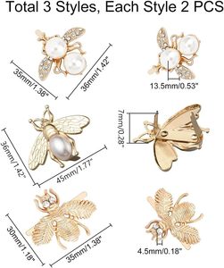 WADORN Set Bag Decorative Buckle Clip Styles Bee Shape Metal <b>Purse</b> Decoration Clasp Buckle Shoes Sweater Pearl Button For Leathe - Product Image 2