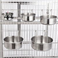 Gamelle de luxe en acier inoxydable pour chat et chien, résistante à l'usure et durable, accessoire de cage suspendu pour l'alimentation des animaux de compagnie