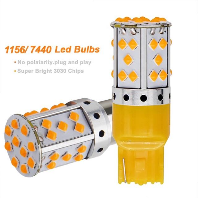 LED Car Turn Signal/Brake Light Bulb 3030 35SMD S25 1156 BA15S BAU15S 1157 T20 7440 Canbus Reverse Tail Lamp 6500K New Condition