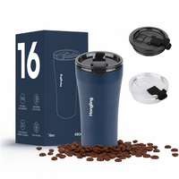 Tasses à café Hong Ling durables en acier inoxydable pour boissons chaudes et froides avec couvercle, gobelet personnalisable en couleur