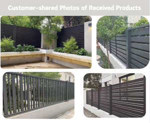 Modern Luxury Style Slim <span class=keywords><strong>Aluminum</strong></span> Fence Panels Alta Qualidade Europeu para Villa Driveway Protection Privacy <span class=keywords><strong>Aluminum</strong></span> Plastic - Product Image 4