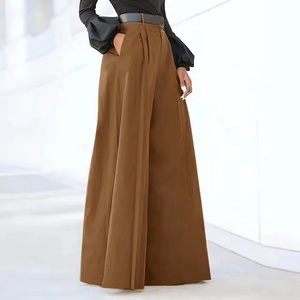 Pantalones Palazzo Elegantes de Verano para Mujer, Cintura Elástica Alta, Transpirables, de Algodón y Lino, Pierna Ancha, Antipilling, Ajuste Holgado - Product Image 3