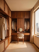 Ensemble de dressing autoportant en MDF de style mid-century, design écologique, pliable, réglable, durable, grande capacité pour chambre à coucher