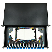 Panneau de brassage fibre optique LC SC de type tiroir 1U 24 ports, boîtier terminal fibre optique à montage en rack pour centre de données