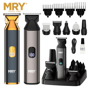 MRY Juego <span class=keywords><strong>de</strong></span> Cortapelos Inalámbrico 5 en 1, Recortadora <span class=keywords><strong>de</strong></span> <span class=keywords><strong>Barba</strong></span> Profesional con Pantalla LCD, <span class=keywords><strong>Kit</strong></span> <span class=keywords><strong>de</strong></span> <span class=keywords><strong>Corte</strong></span> <span class=keywords><strong>de</strong></span> Pelo Eléctrico Recargable <span class=keywords><strong>para</strong></span> Hombre - Product Image 5