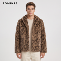 Manteau en fausse fourrure pour femme, imprimé léopard marron, chaud et épais, style streetwear de luxe, tendance, en stock, vente en gros