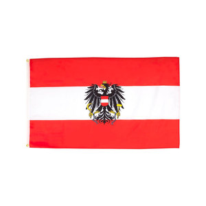 Bandiera in poliestere con due occhielli di metallo bandiera nazionale austriaca a doppia faccia rossa e bianca - Product Image 1