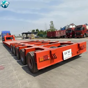 中国制造商重型 80-200 吨多轴液压 Lowboy 拖车 Lowbed 200 吨低床卡车半挂车出售