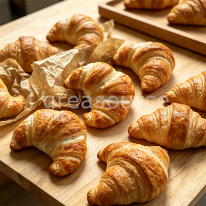 ขนมปังครัวซองต์แบบเรียบ ขนมปังเนยเทียมแบบเป็นแผ่นๆ ขนมหวานสำหรับทานเล่น ของตกแต่งธีมขนม  เหมาะสำหรับตกแต่งหน้าต่างร้านเบเกอรี่ หรือวางโชว์บนโต๊ะ - Product Image 5