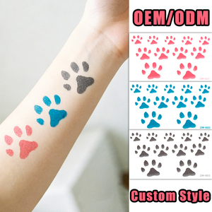 Adesivi per Tatuaggi Temporanei a Consegna Rapida, Sensibili alla Temperatura e Cambia Colore, Motivo Zampa di Gatto, Impermeabili - Product Image 6