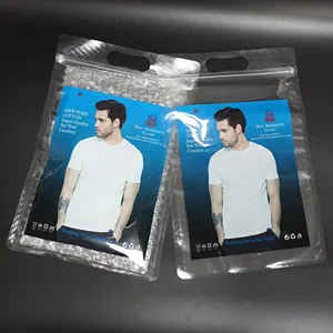 Logotipo da impressão personalizada de pvc, eco amigável, embalagem clara com zíper, roupas de plástico transparente opp sacos com cabide