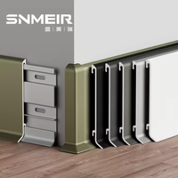 Profilé de plinthe en aluminium moderne décoratif pour applications hôtelières, à fixation murale ou au sol