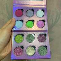 Palette d'ombres à paupières magnétiques multichromes à paillettes pressées sans cruauté, marque privée, duo chrome, 6 couleurs