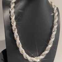 Chaîne Hip Hop Rappers VVS Moissanite 13 mm, collier en argent 925 de haute qualité, bijoux
