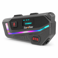 Headphone Bluetooth 5.1 ABS untuk Motor, Headset Helm Motor Nirkabel, Speaker dengan Fungsi Pengingat Tampilan Daya Baterai