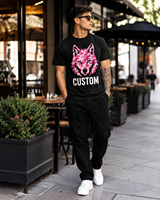 T-shirt décontracté et sportif pour homme, en satin imprimé 100 % coton, coupe ample, de marque personnalisée, haute qualité, nouveau style, 240 grammes