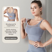 Soutien-gorge de sport professionnel haute intensité pour femme, simple, antichoc, en maille, sans couture, anti-humidité, séchage rapide