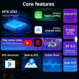 กล่อง CarPlay ไร้สาย AI Box GPS รองรับ WiFi คู่ กล่องมัลติมีเดียในรถยนต์ Android <span class=keywords><strong>Auto</strong></span> รองรับ YouTube Netflix Spotify กล่อง Android AI Box พร้อม <span class=keywords><strong>Google</strong></span> Play Store - Product Image 4
