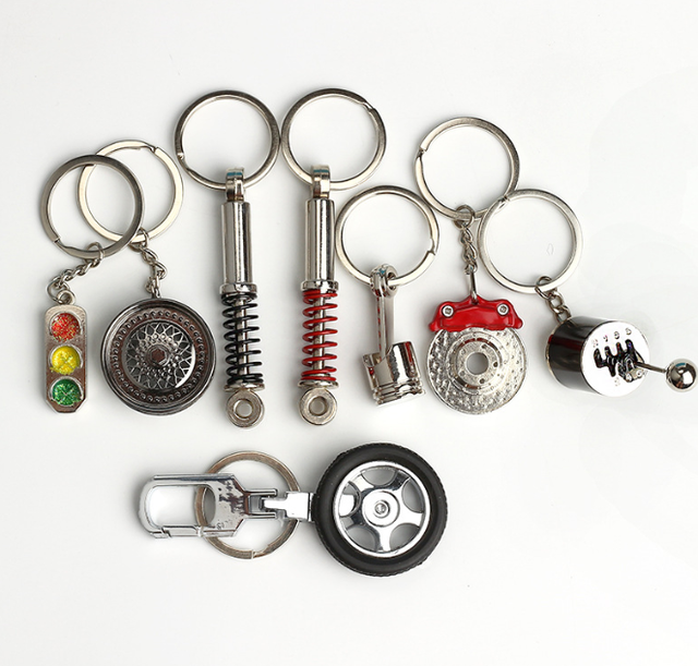 Small Mini Gift Item Zinc Alloy Mini Metal Keychain Car Parts