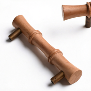 Poignée de meuble en bois style bambou, bouton de tiroir, poignée en T moderne pour cuisine et armoire - Product Image 1