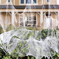 Decoración de Halloween, Telaraña de Algodón, Hilo de Araña, Decoración Espeluznante para Habitaciones, Bares, Casas Encantadas, Decoración de Terror