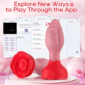 2 In1 App <b>Remote</b> Control 360. Rotation Swing Rose Anal Plug Butt Sex Toy Silicone Massager Vibrating Anal <b>Vibrator</b> Adult Sex Toy - Product Image 4