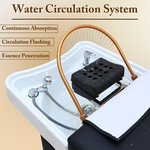 Duş ekipmanları rahat güzellik salonu mobilyası kafa derisi şampuan bakım yatak şampuan başlığı Spa masaj yatağı - Product Image 4