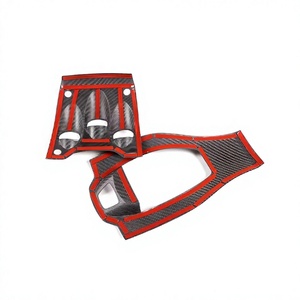Accessoires intérieurs de voiture en fibre de carbone véritable de haute qualité pour Ferrari 458 2011-2016, panneau du bouton de changement de vitesse de la console centrale - Product Image 3