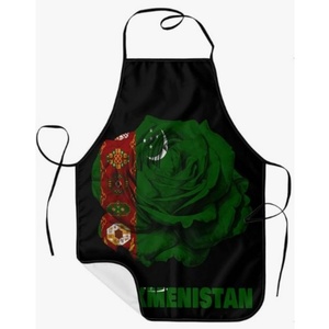 Tablier drôle avec drapeau du Turkménistan, ajustable, pour homme et femme, idéal pour la cuisine, le barbecue, la pâtisserie, le jardinage - Product Image 3
