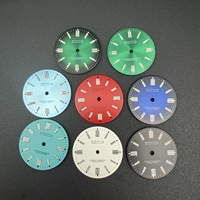 Dial Jam Tangan 28.5mm Tanpa Tanggal, Indeks Ganda, Jarum Hijau Bercahaya untuk Mesin NH35, Suku Cadang Modifikasi Jam Tangan Baru
