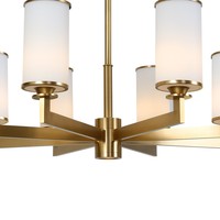 Lustre suspendu LED moderne de luxe en cuivre avec abat-jour en cristal - Dimmable pour villa, hôtel, restaurant, salon, chambre à coucher